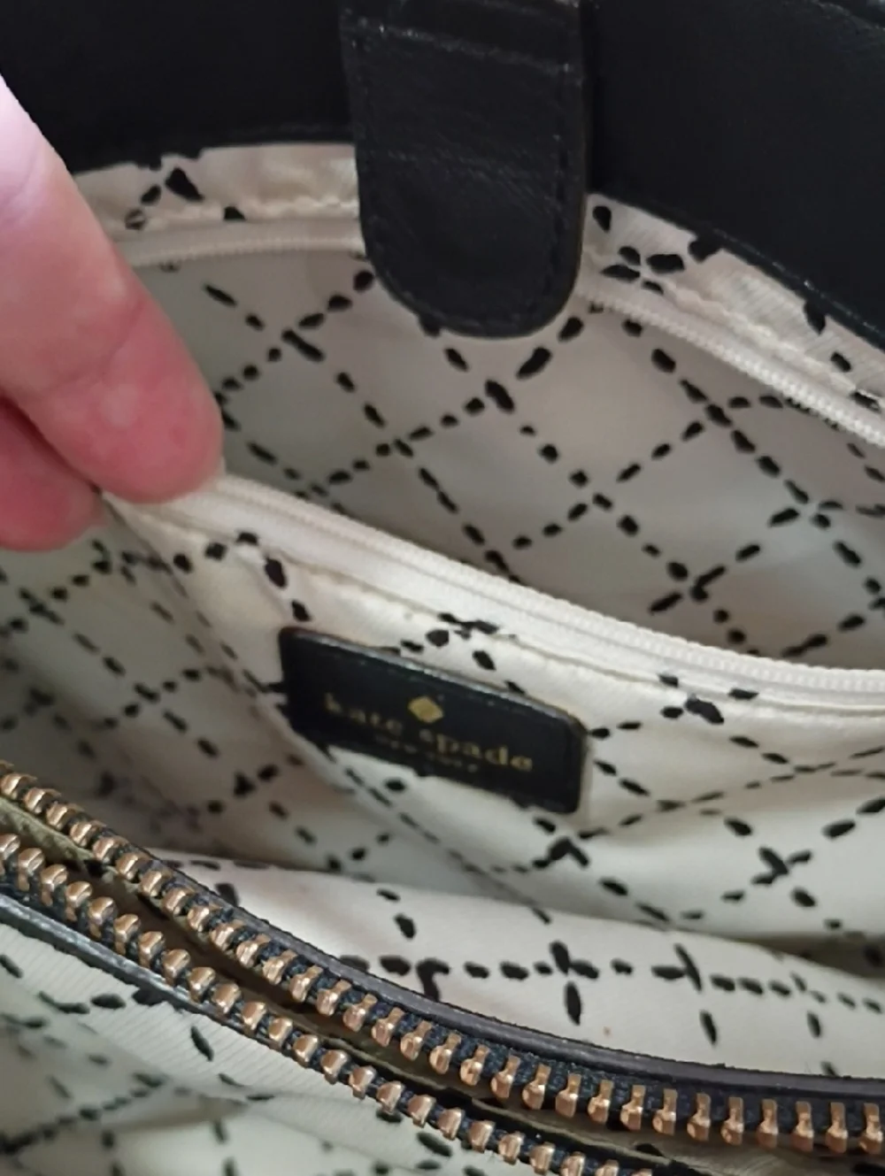 Kate Spade Code Street Province Black Saffiano Leather Satchel with Gold Logo